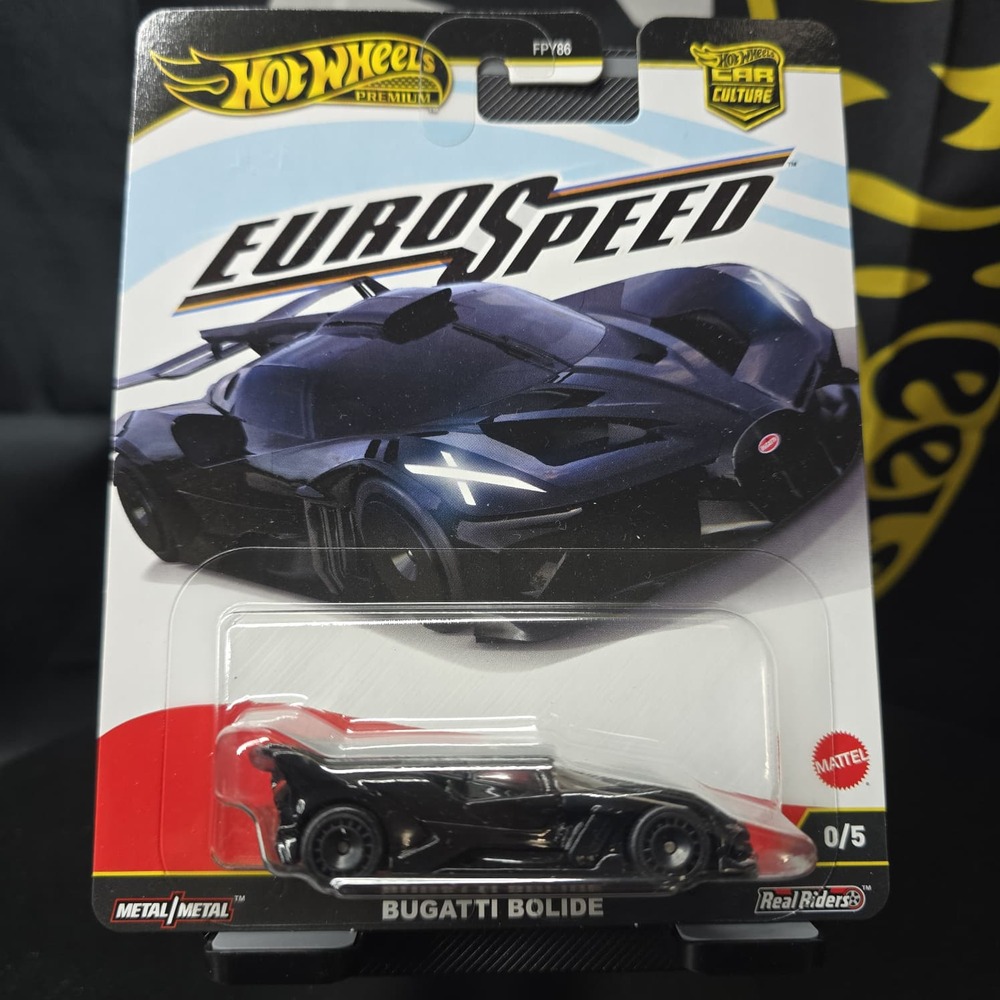 2025 Hot Wheels Euro Speed Bugatti Bolide Chase 0/5 JBK80 Black
